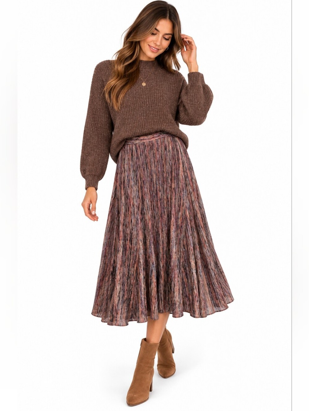 Anthropologie Maeve Freya Multicolor Striped Midi Skirt Boho Size M